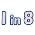 Icon with the text 1 in 8