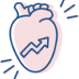 Icon of an upward trending arrow inside of a heart